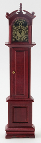 Dollhouse Miniature Grandfather Clock, Mahogany